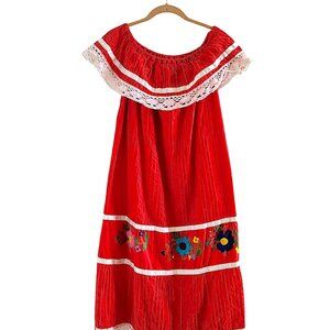 Vintage Embroidered Mexican Dress READ DESCRIPTION